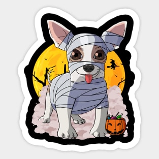 Chihuahua Mummy Happy Halloween Costume Sticker